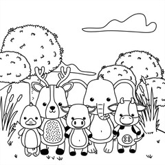 Set of animals cartoons design