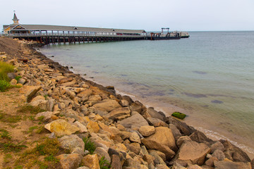 Fototapeta na wymiar Pier at Oak Bluffs, Martha's Vineyard, Massachusetts, USA