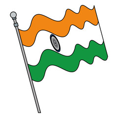 indian flag country isolated icon