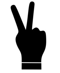 Vector image of a hand showing peace gesture