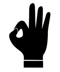 Vector image of a hand showing gesture okay