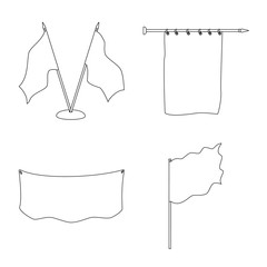 Isolated object of blank and canvas sign. Set of blank and textile stock symbol for web.