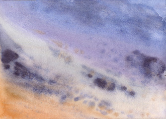 Sky, clouds, watercolor landscape, illustration - 276557312