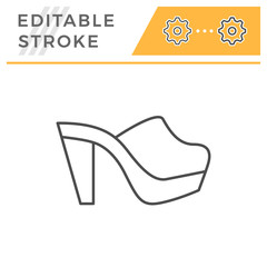 Mule shoe editable stroke line outline icon