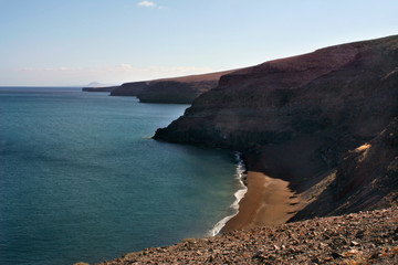 lonesome beach at the south of Lanzarote
