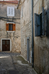 narrow street in old town of dubrovnik croatia