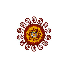 Aboriginal art dots painting icon logo design vector template