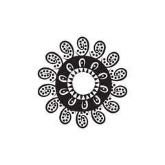 Aboriginal art dots painting icon logo design vector template