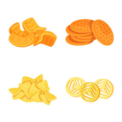 Vector design of food and crunchy icon. Collection of food and flavor stock symbol for web.