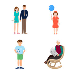 Isolated object of family and people symbol. Set of family and avatar stock symbol for web.