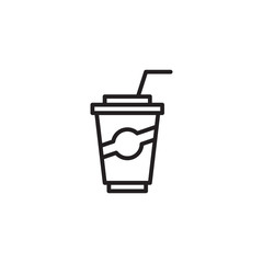 Soft drink line vector icon. Fast food sign for menu design, websites and mobile app.