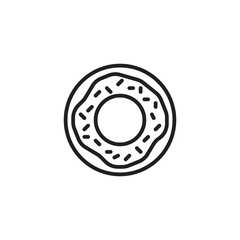 Donut line vector icon. Fast food sign for menu design, websites and mobile app.