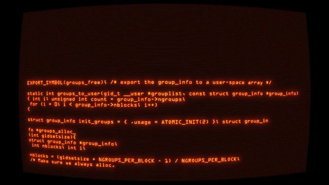 Orange Hacker Text Code on Screen Graphic Element Background