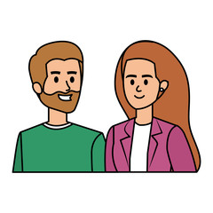 young lovers couple avatars characters