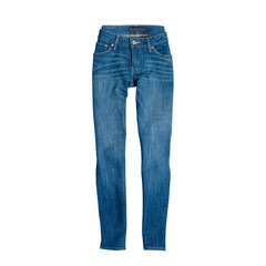 Blue jeans isolated on white background. Fashion concept.