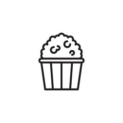 Popcorn line vector icon. Fast food sign for menu design, websites and mobile app.