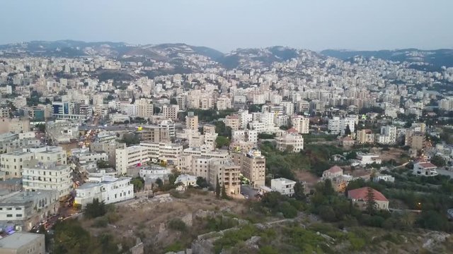 Aerial view of Byblos - Jbeil in Lebanon. Historical city in the mediterranean sea in the middle east.