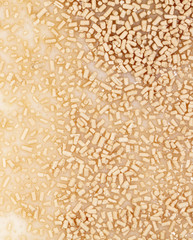 Yeast in dough as background