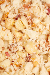 Ground peanuts as an abstract background