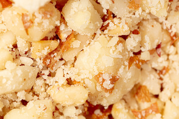 Ground peanuts as an abstract background