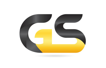 joined or connected GS G S yellow black alphabet letter logo combination