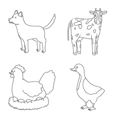 Isolated object of homemade and countryside logo. Collection of homemade and agriculture stock symbol for web.