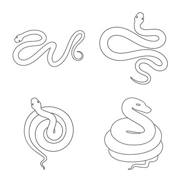 Vector design of poison and evil logo. Collection of poison and bite vector icon for stock.