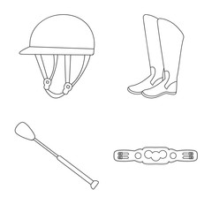 Vector illustration of horseback and equestrian sign. Set of horseback and horse stock vector illustration.