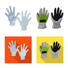 Fototapeta premium Vector illustration of silhouette and safety sign. Set of silhouette and comfort stock symbol for web.