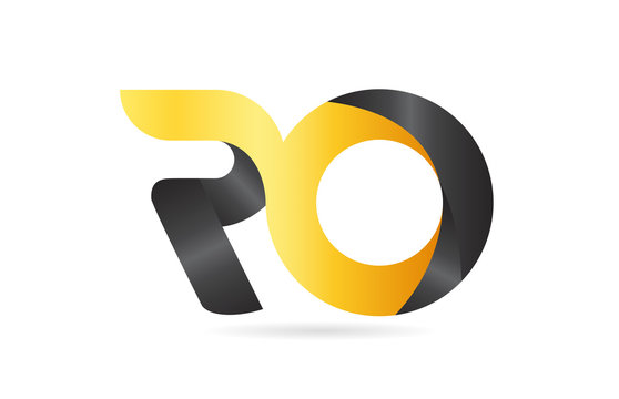 joined or connected RO R O yellow black alphabet letter logo combination