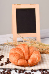 Delicious, fresh croissants, French breakfast