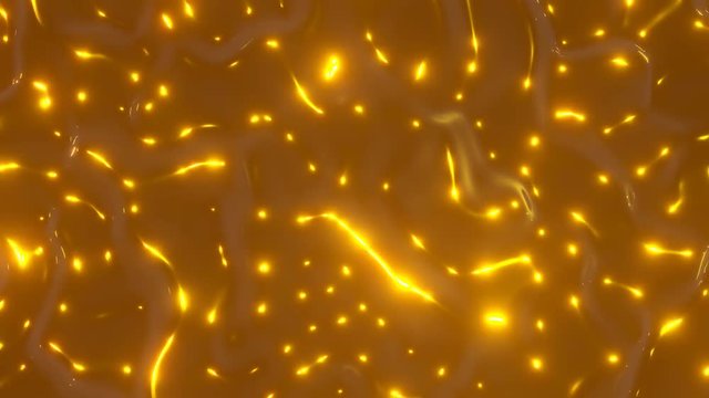 3D render gold abstract background.  Slowly flows in golden colors. Slow texture animation. 4K loop