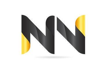 joined or connected NN N N yellow black alphabet letter logo combination