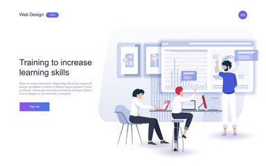 Fototapeta premium Online education, training and courses, learning. Vector illustration.