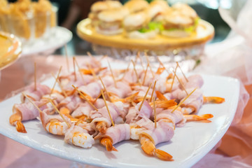 International catering food in the meeting party.