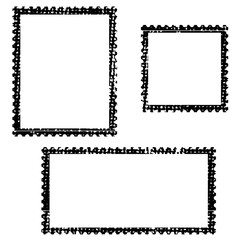 Blank postal stamps set.illustration vector