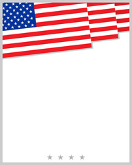 Fototapeta premium USA flag border frame with empty space for your text.