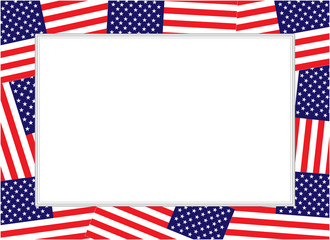 American flag festive banner poster frame with copy space for your text.
