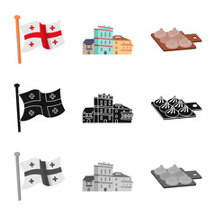 Isolated object of culture and sightseeing logo. Collection of culture and originality vector icon for stock.