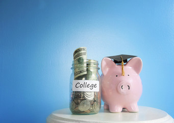 College savings fund piggy bank