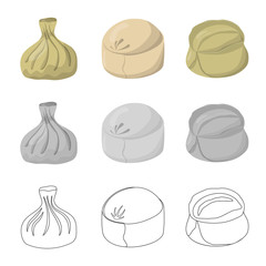 Isolated object of products and cooking symbol. Collection of products and appetizer stock symbol for web.