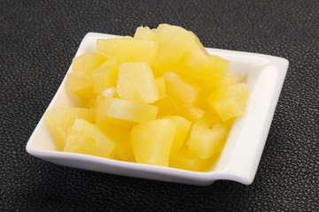 Marinated pineapple pieces