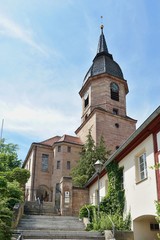 Fototapeta na wymiar Georgensgmünd - Kirche St. Georg -Aufgang