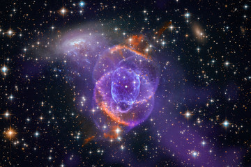 Obraz premium Space Background with Colorful Galaxy Cloud Nebula. The elements of this image furnished by NASA.
