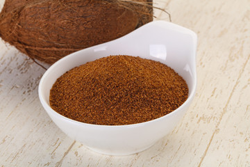 Coconut brown sugar in the bowl