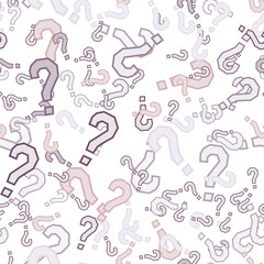 Quiz seamless pattern. Question marks, doubt, faq
