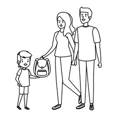 happy student boy with couple teachers