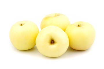 Golden apple fruit isolated on white background