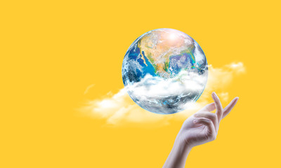 Earth or world  Elements of this image furnished by NASA