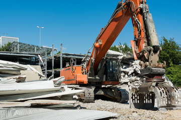 Abriss eines Parkhauses in Heilbronn